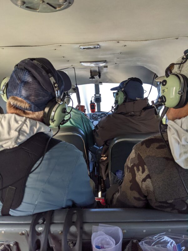 Flying back to the lodge